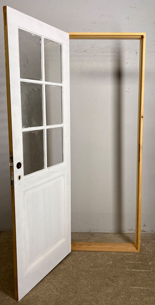 Fyldningsdør med glas og karm