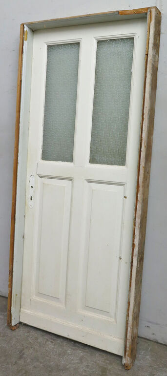 Fyldningsdør med glas og karm