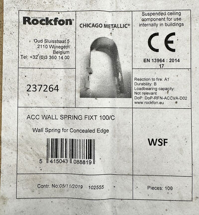 Rockfon skinnesystem kantfjeder 100 stk