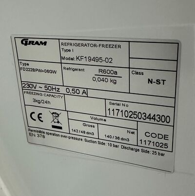 Gram køle/fryseskab