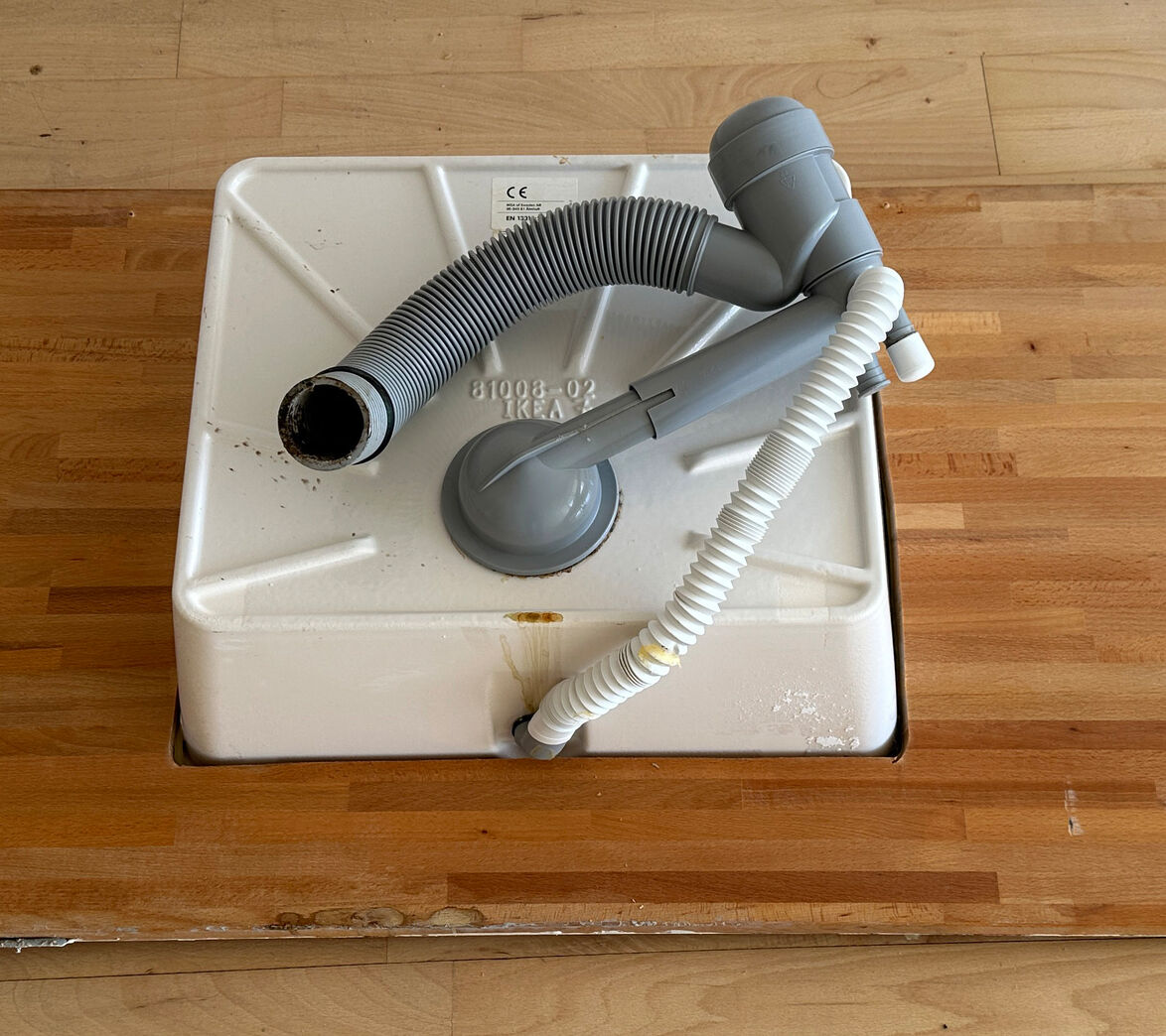 Bøg bordplade med porcelænsvask