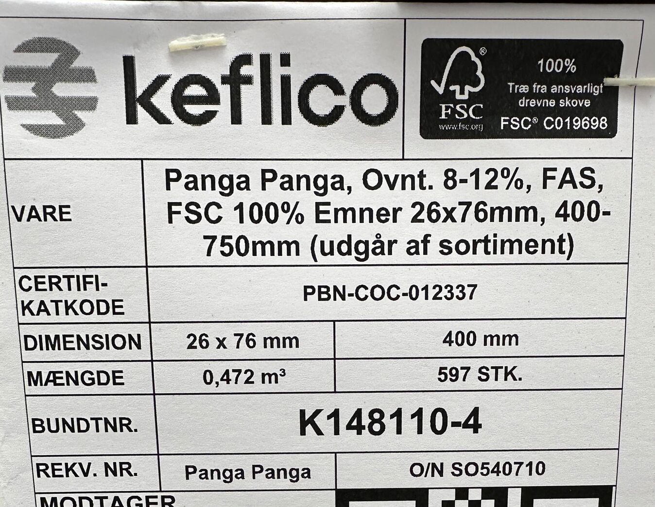 Panga Panga 26x76x400 mm