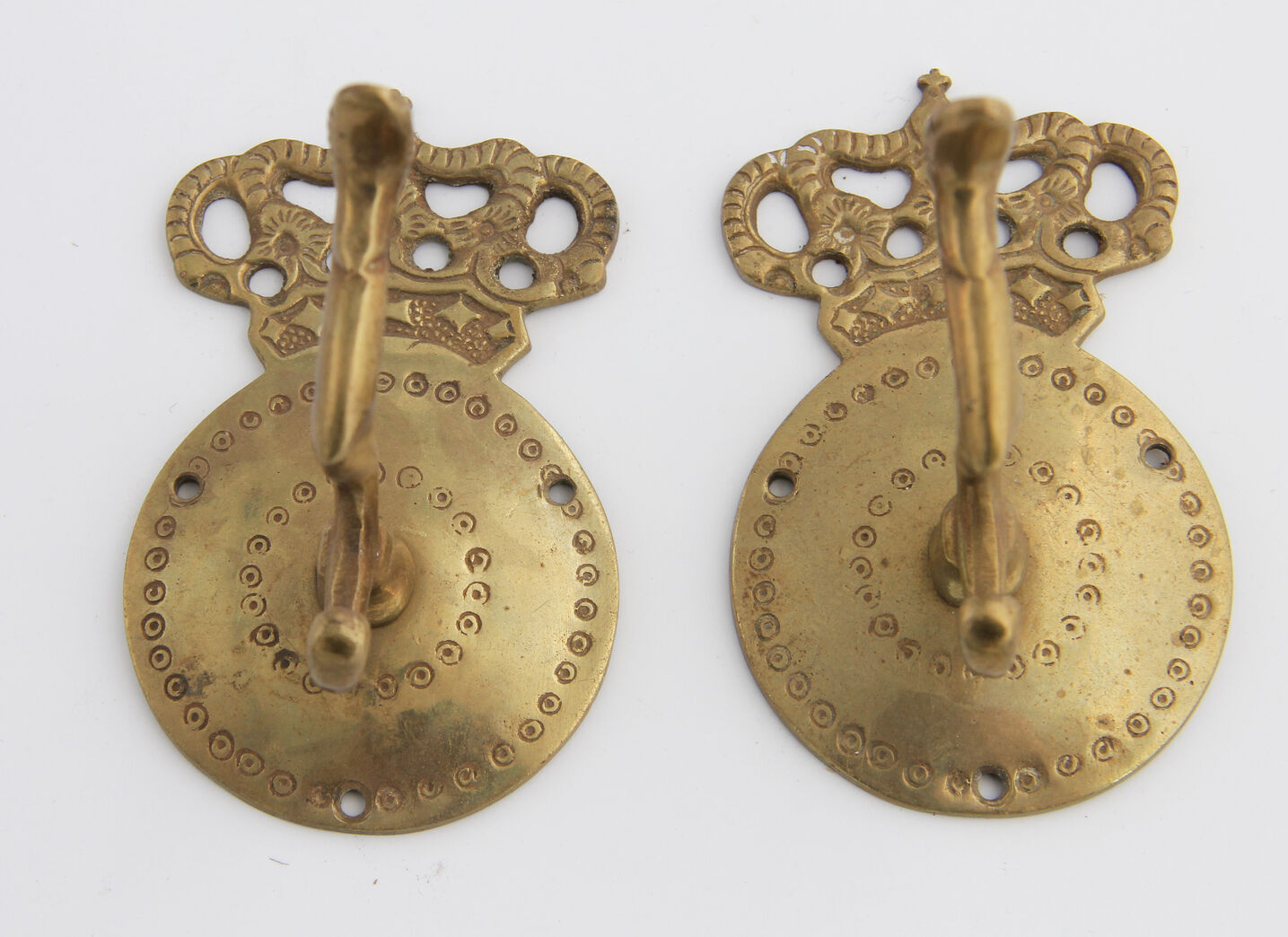 Kroneknager i messing - Par