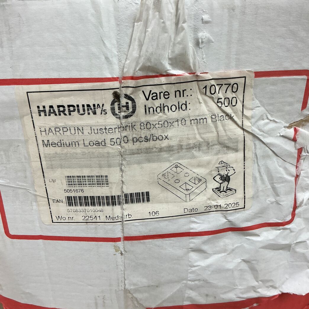 Kasse Harpun justerbrik sort 10  mm medium - 500 stk