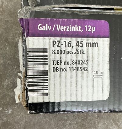 TJEP kasse med klammer - 45mm 8000 stk