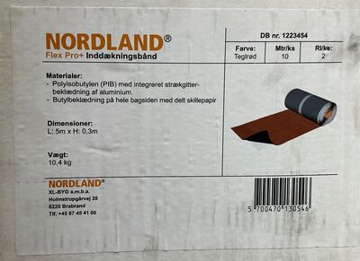 1rl. Flex Pro+ Inddækningsbånd 30cm x 5m - Teglrød