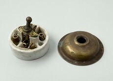 Glat messing korrespondance afbryder 1-pol