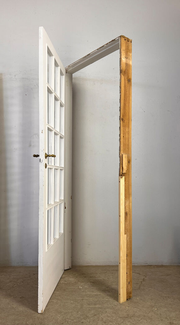 Fyldningsdør med glas og karm