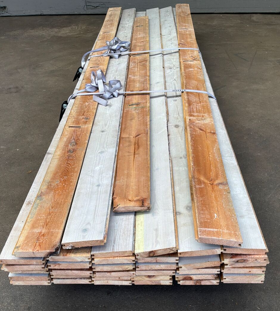 Brugte 20 mm gulvbrædder i fyr, 12 m2