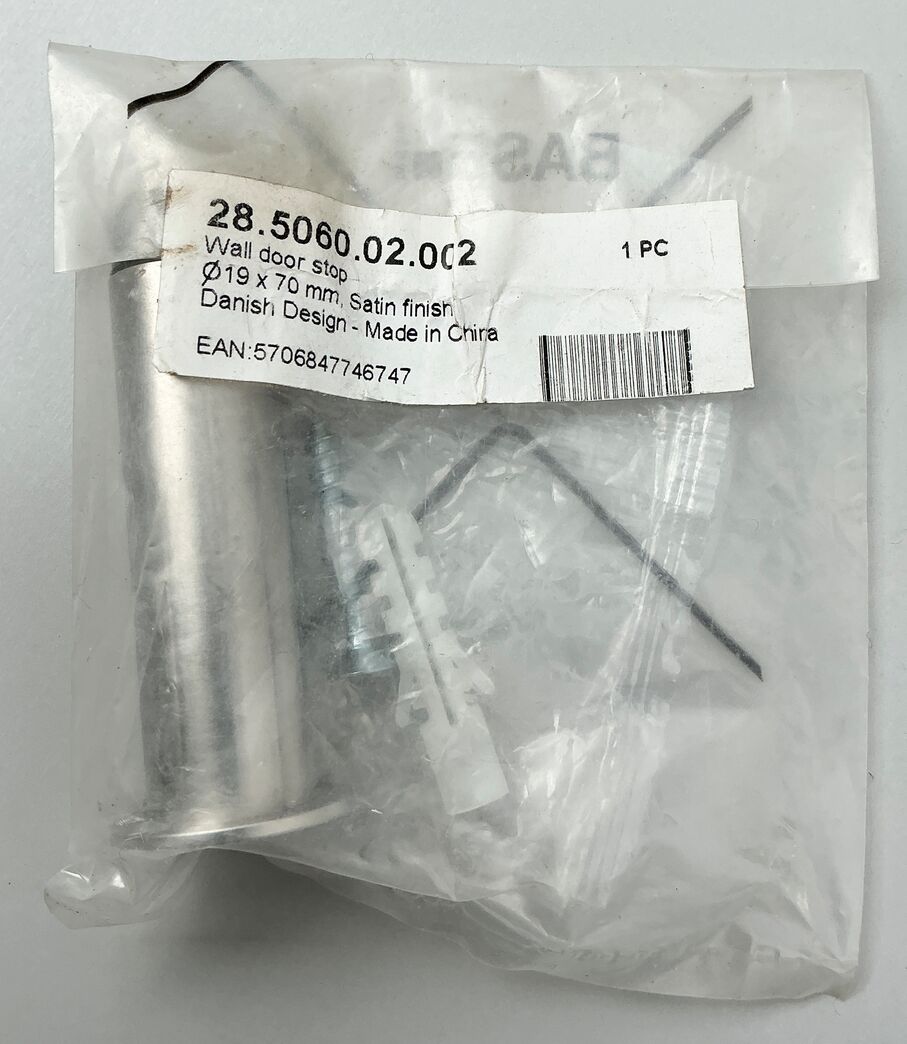 Dørstopper, stål, Ø19 mm x 70 mm