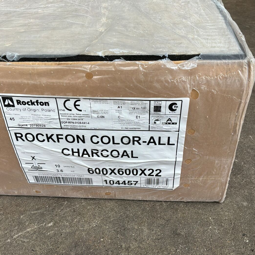 Rockfon Color-all Charcoal akustikloftplader 600 x 600 x 22 mm - 10 plader
