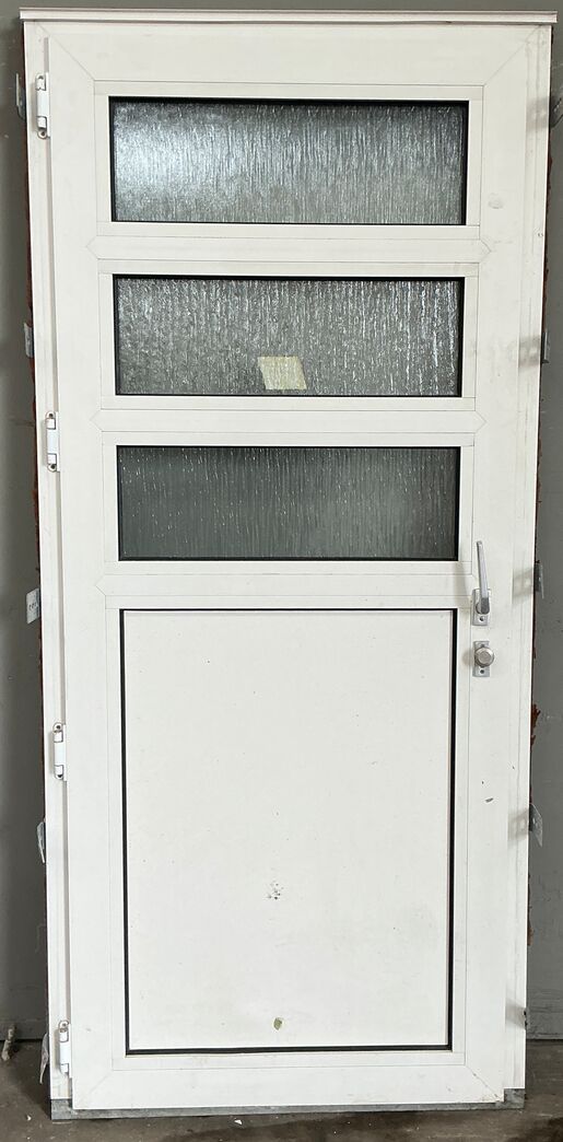Facadedør i plast med 3 ruder vh - 209 cm