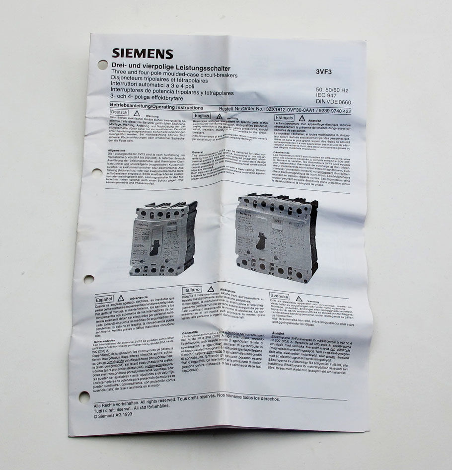 Siemens Effektafbryder 3-pol 100A