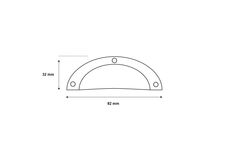 Skuffegreb i krom 82 mm