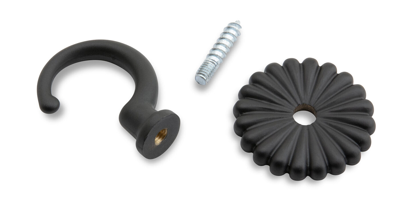 Krog 35mm med roset - sortlakeret