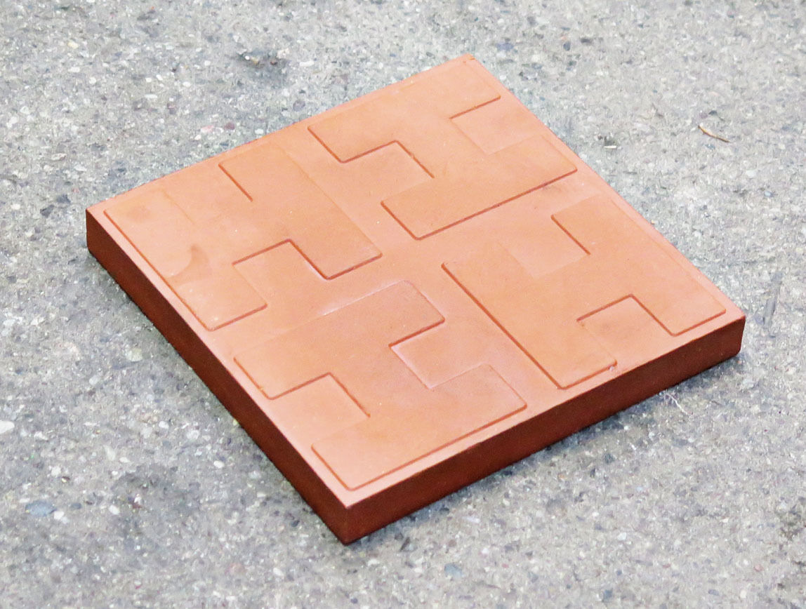 Rød tyk Hasle klinke, 14,8x14,8cm