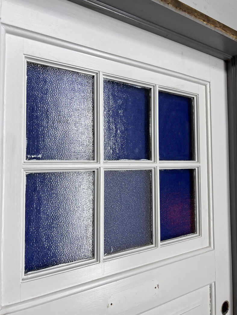 Fyldningsdør med glas og karm