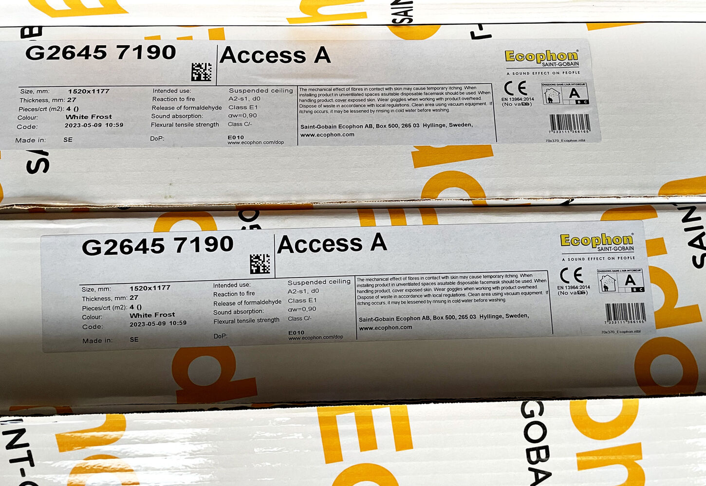 Akustikplader 4 stk 1520x1177 mm