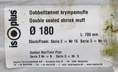 Dobbelttætnet krympemuffe Ø180