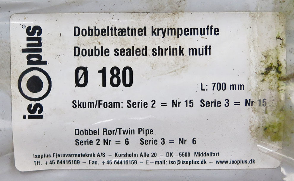 Dobbelttætnet krympemuffe Ø180