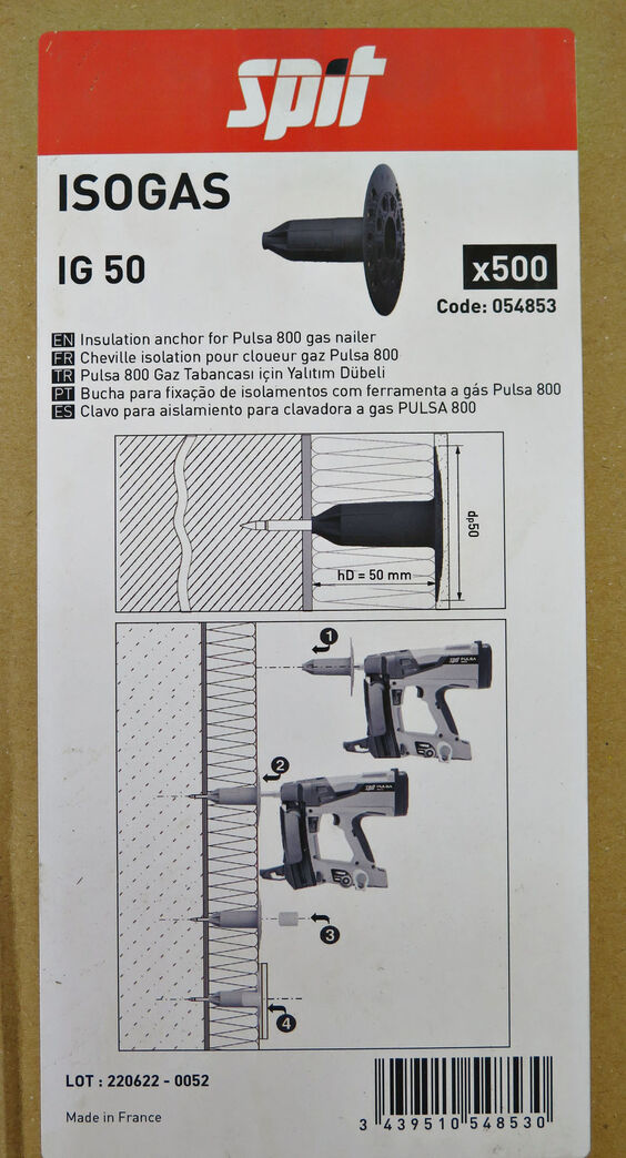 Isoleringsfastgøring 50 mm - 350 stk.