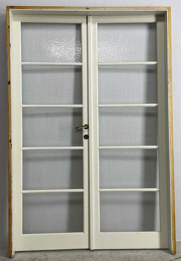 Fransk dør med strukturglas og karm