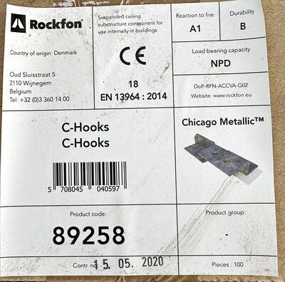 Rockfon C-Hooks 100 stk
