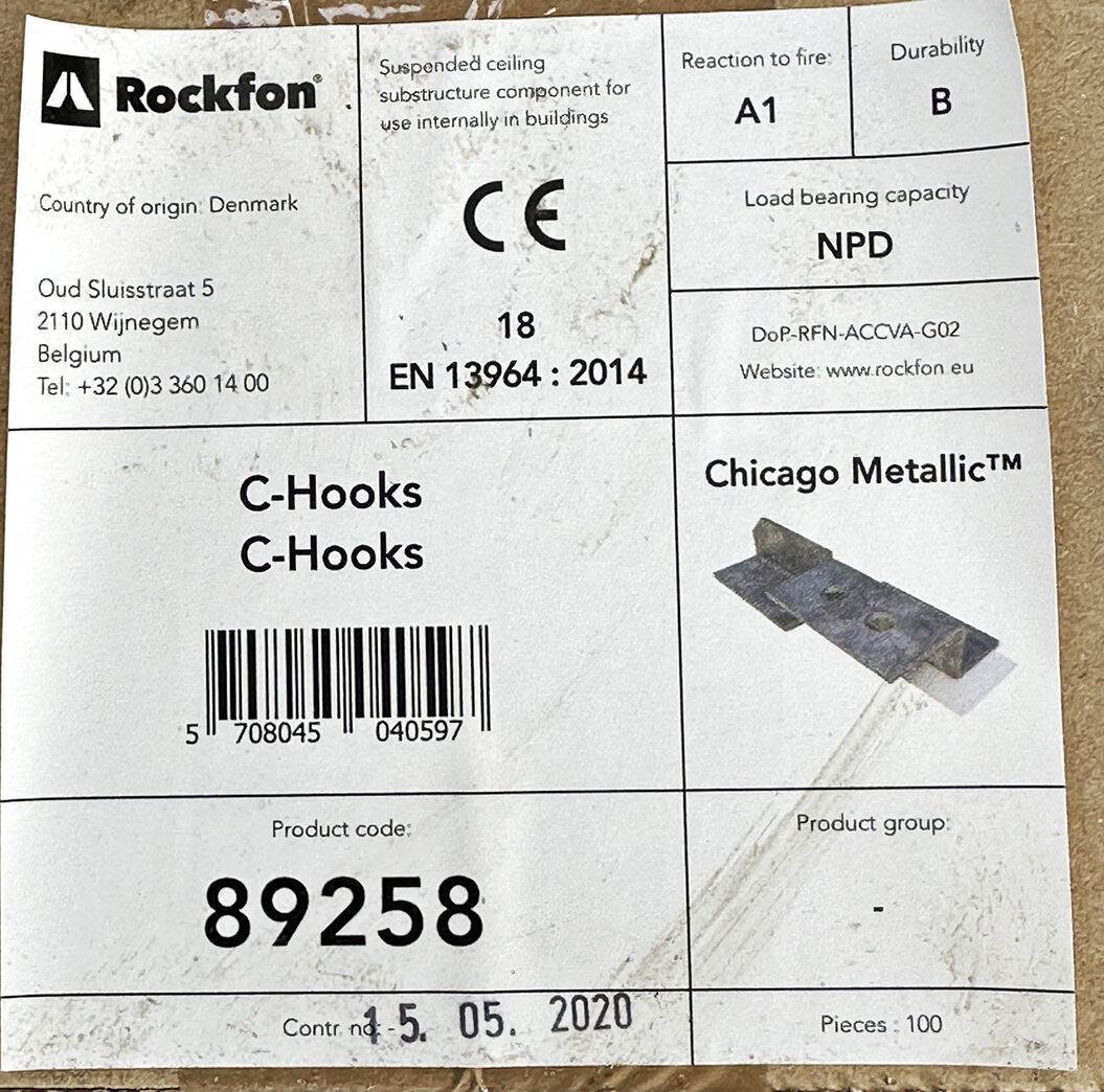 Rockfon C-Hooks 100 stk