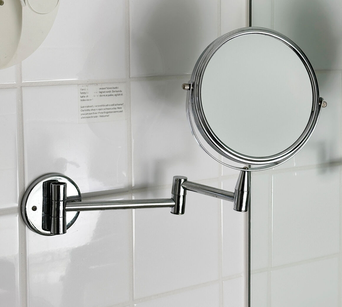 Makeup spejl, Ø17 cm, forkromet