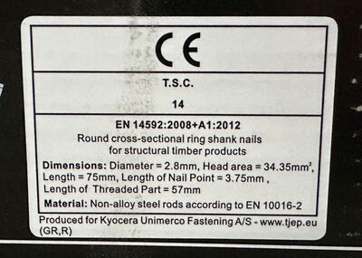 Tjep stavsøm 2,8x75 mm 4000 stk