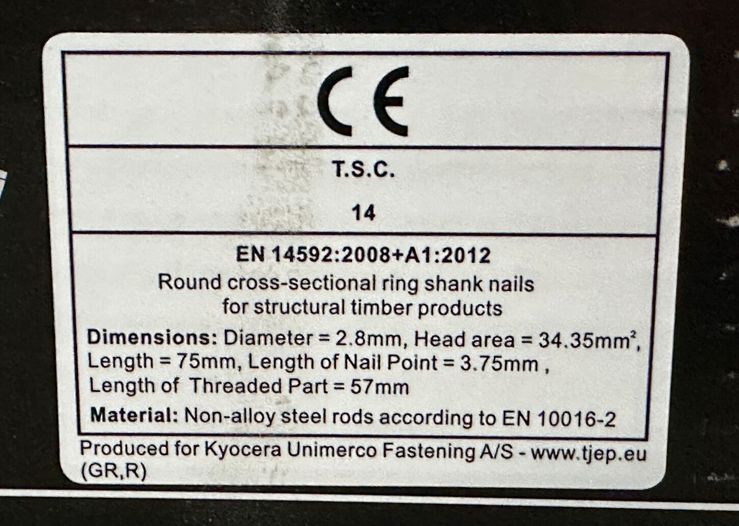 Tjep stavsøm 2,8x75 mm 4000 stk