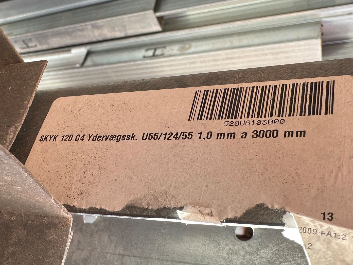 Triplan ydervægsskinne 120/3000 mm