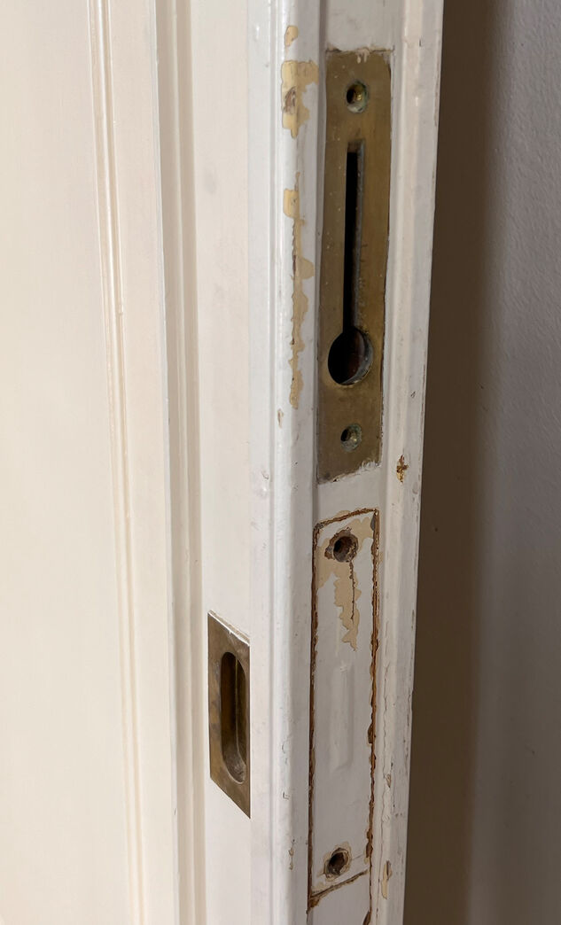 Dobbelt skydedør m skinne