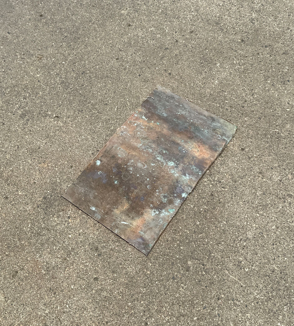 Irret kobberplade 14x24 cm