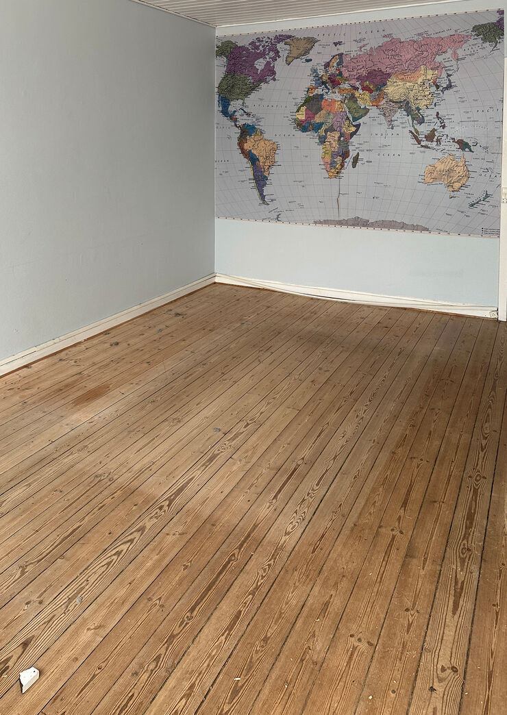 Brugte gulvbrædder i fyr, 34m2, 11,5cm