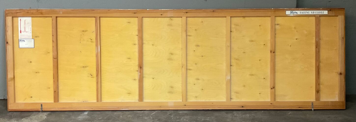 Gammel skoletavle 400x120 cm.