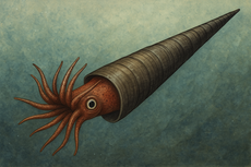 Ølandssten med 31 cm langt fossil