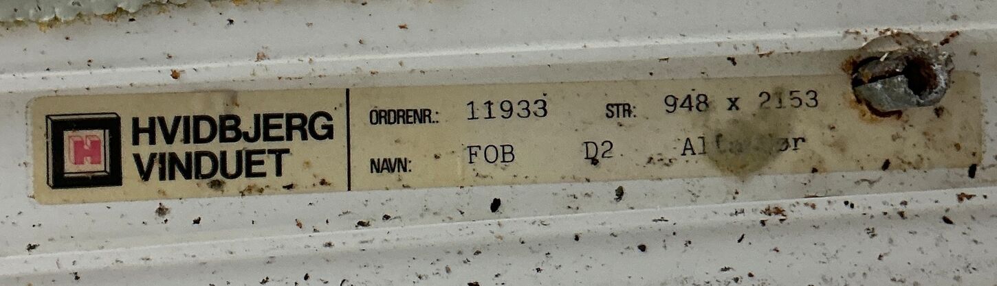 Terrassedør i plast med dreje kip, hh.