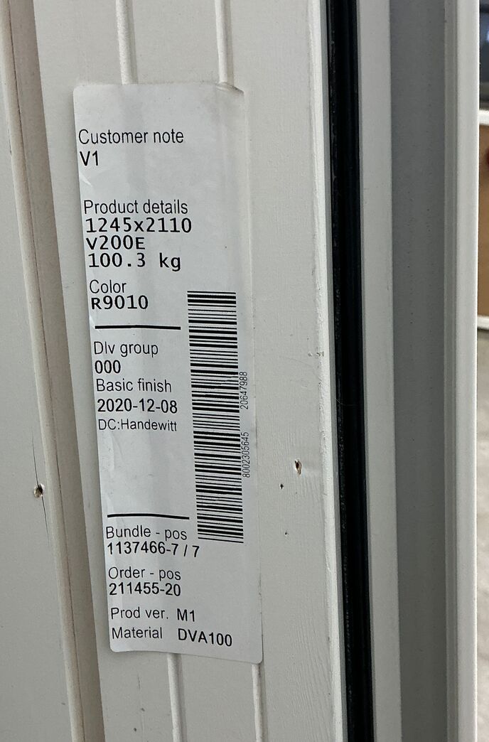 Energivindue med 2 ruder, opluk øverst