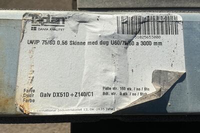 198 stk Triplan75 skinne med 4 mm polyethendug - 3 meter