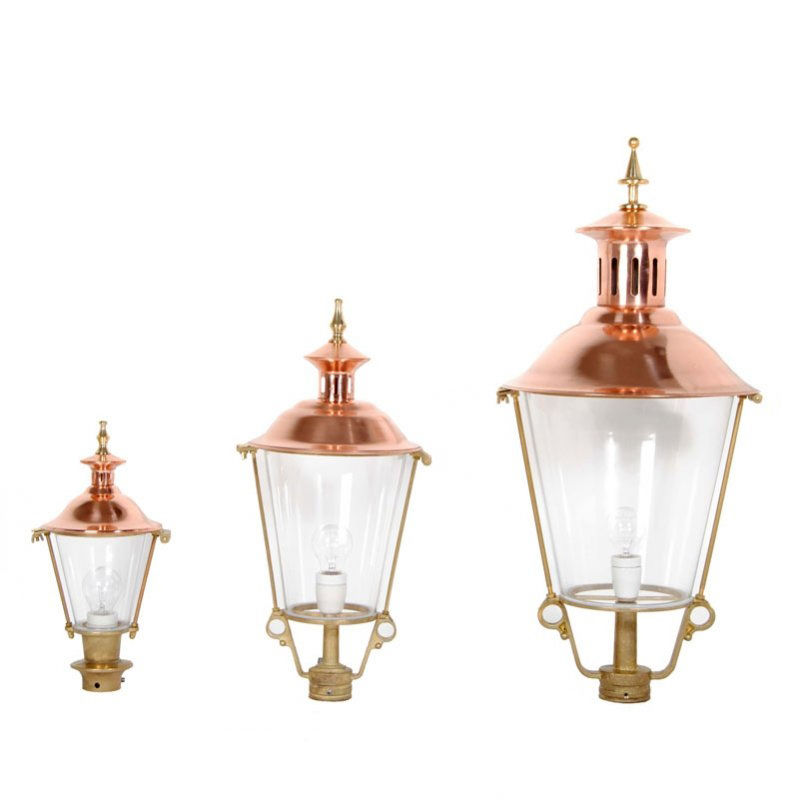 Konisk lygtehus i kobber - 50cm