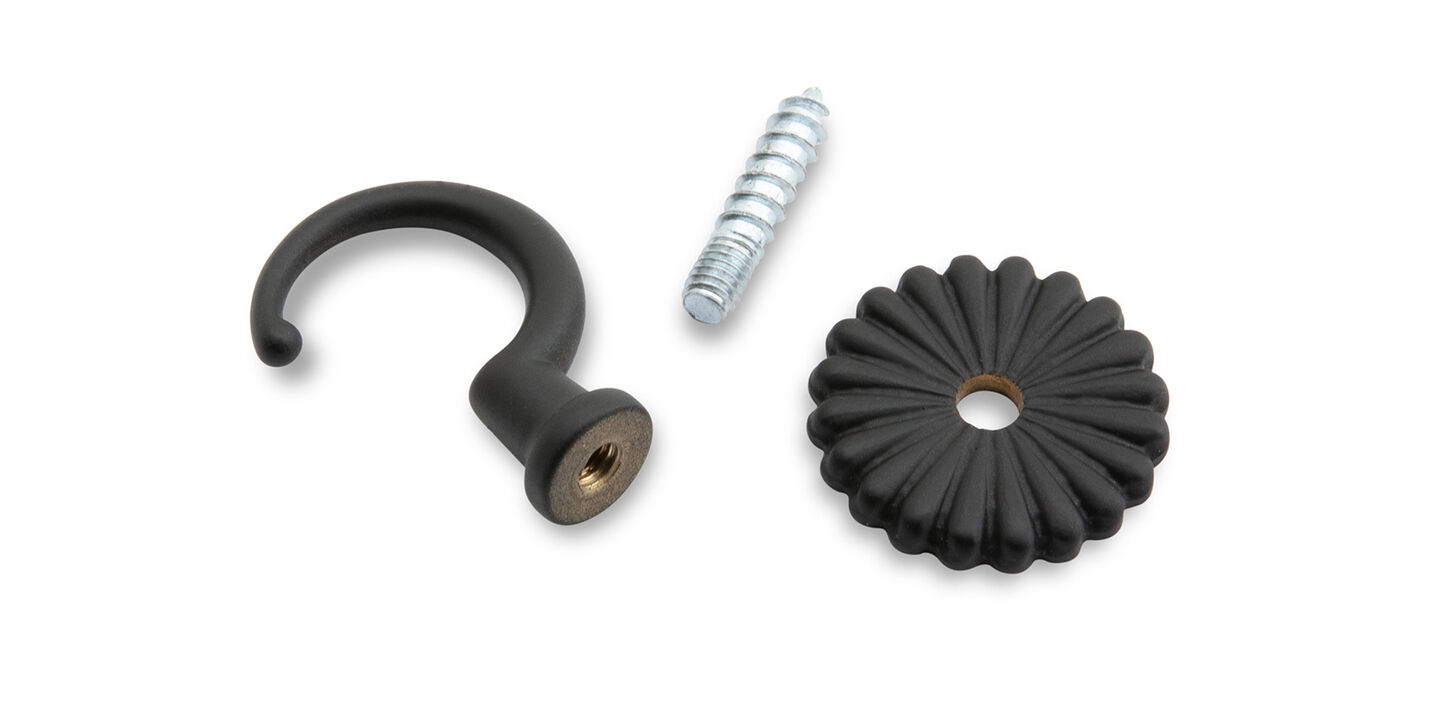 Krog 28mm med roset - sortlakeret