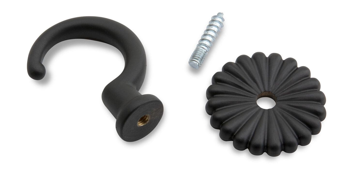 Krog 42mm med roset - sortlakeret