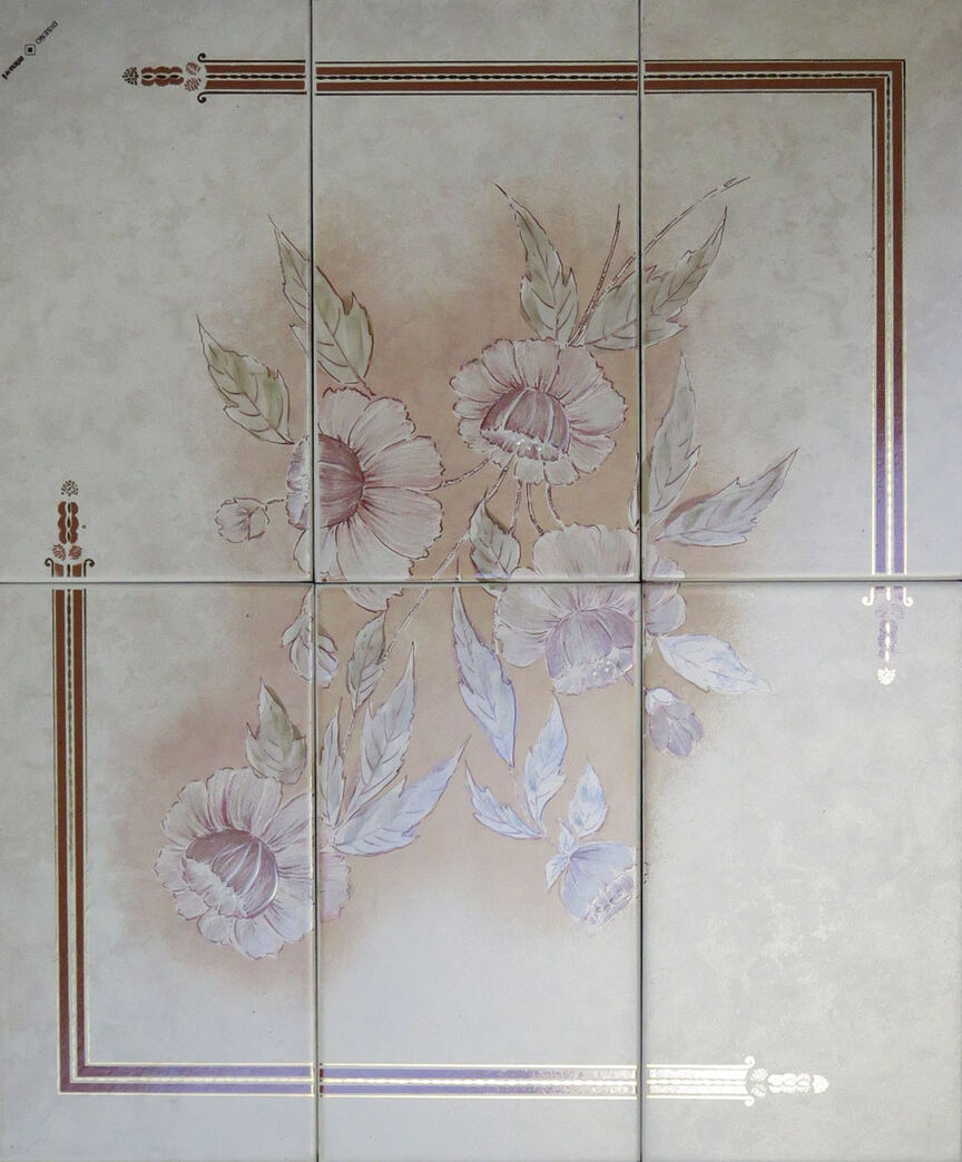 Klinkesæt med motiv af lyserød blomst