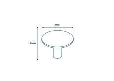 Møbelknop i mat messing / Ø:28mm