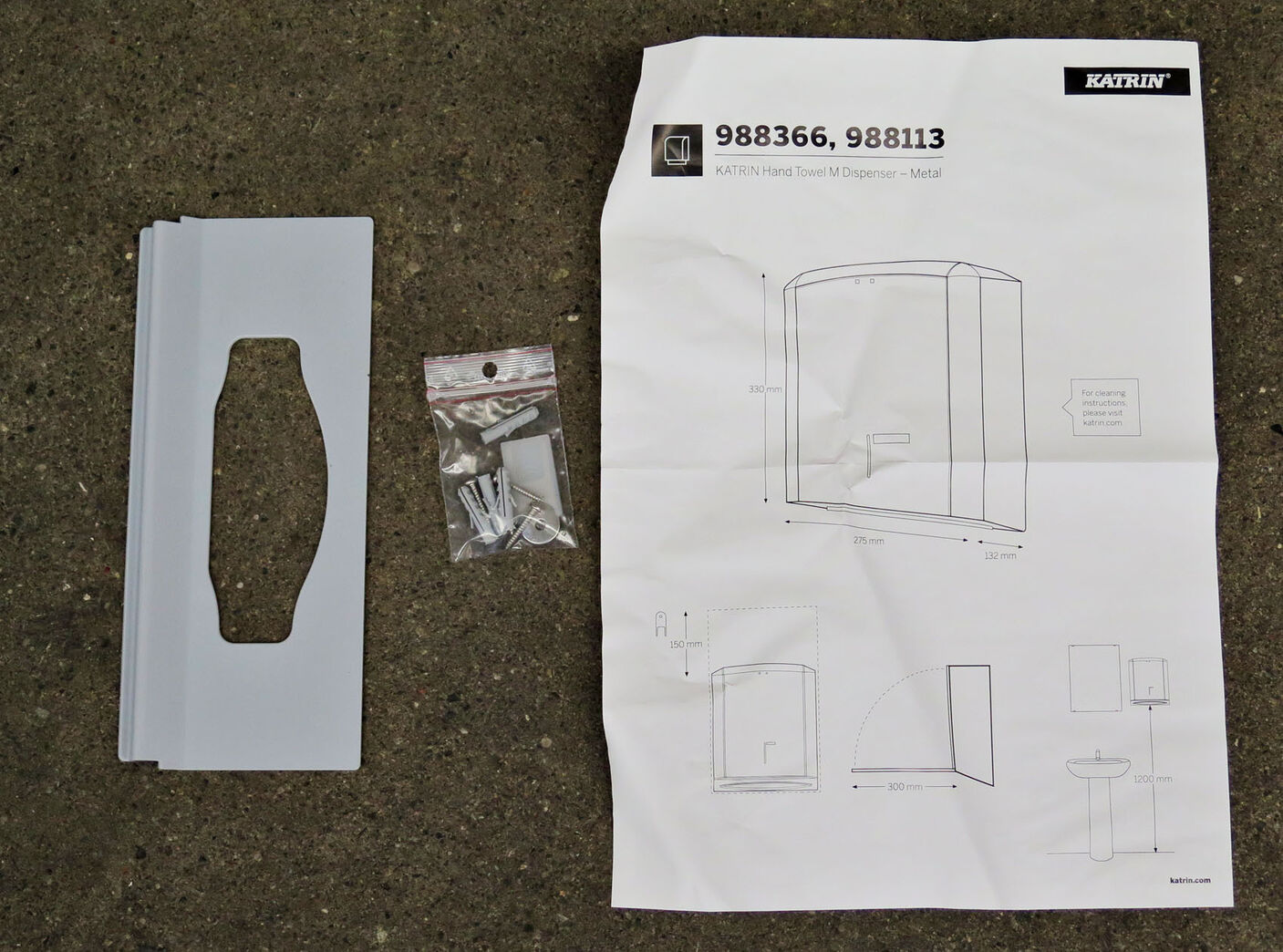 Katrin dispenser med lås børstet stål