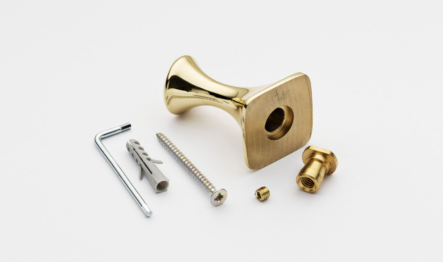 Frakkekrog i poleret messing med lak - 35 mm