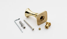 Frakkekrog i poleret messing med lak - 35 mm