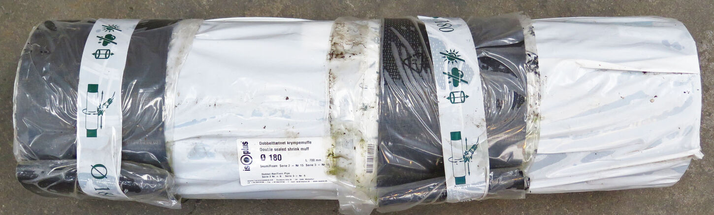 Dobbelttætnet krympemuffe Ø180