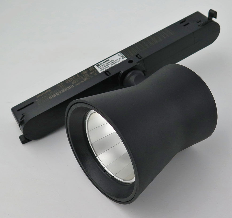 Glamox spotlampe til skinne - Sort